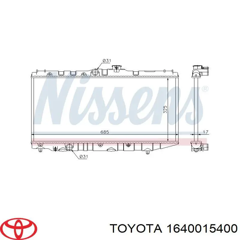 Радиатор 1640015400 Toyota