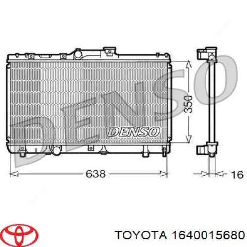 Радиатор охлаждения двигателя Toyota 1640015680 цена, от 64.31 USD