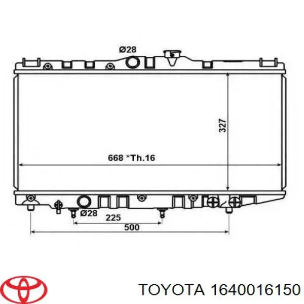 Радиатор 1640016150 Toyota