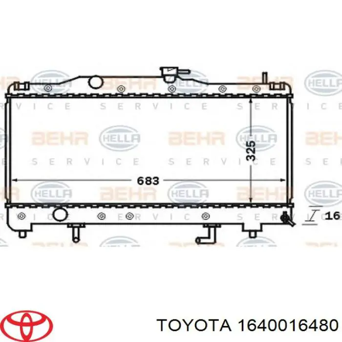 Радиатор 1640016480 Toyota