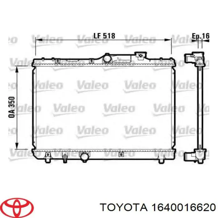 Радиатор 1640016620 Toyota