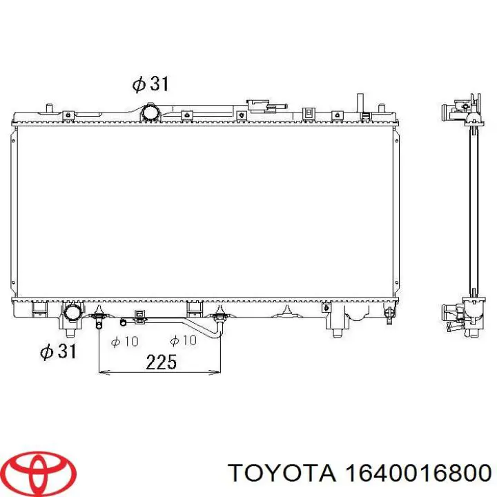 Радиатор охлаждения двигателя Toyota 1640016580 цена, от 64.51 USD