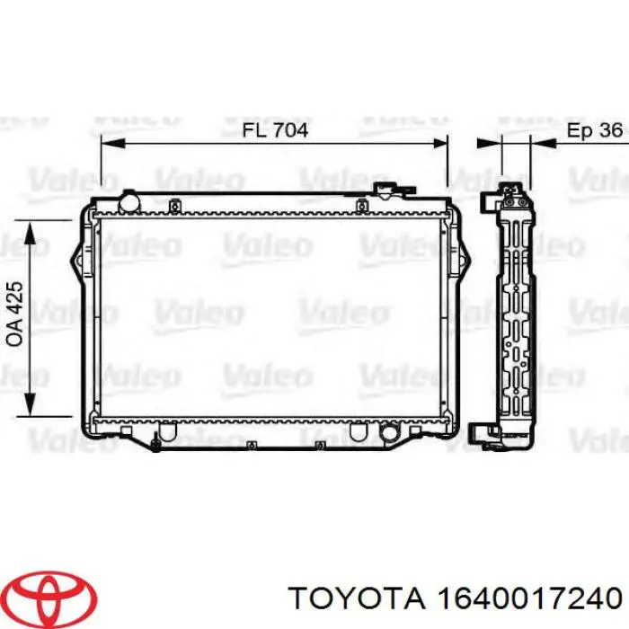 Радиатор 1640017240 Toyota