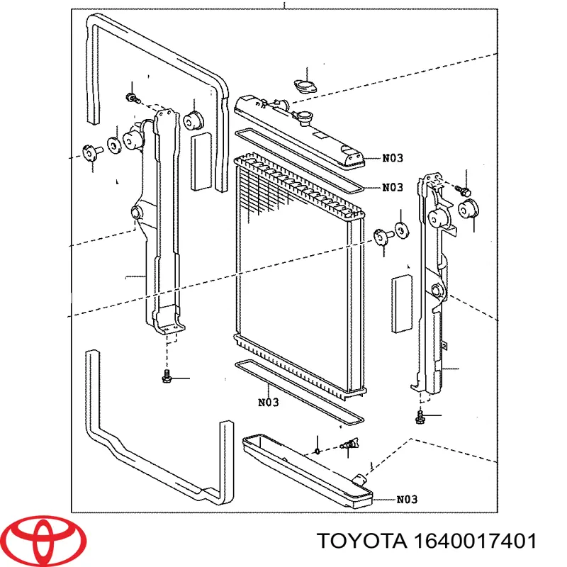 Радиатор охлаждения двигателя Toyota 1640017401 цена, от 499.36 USD