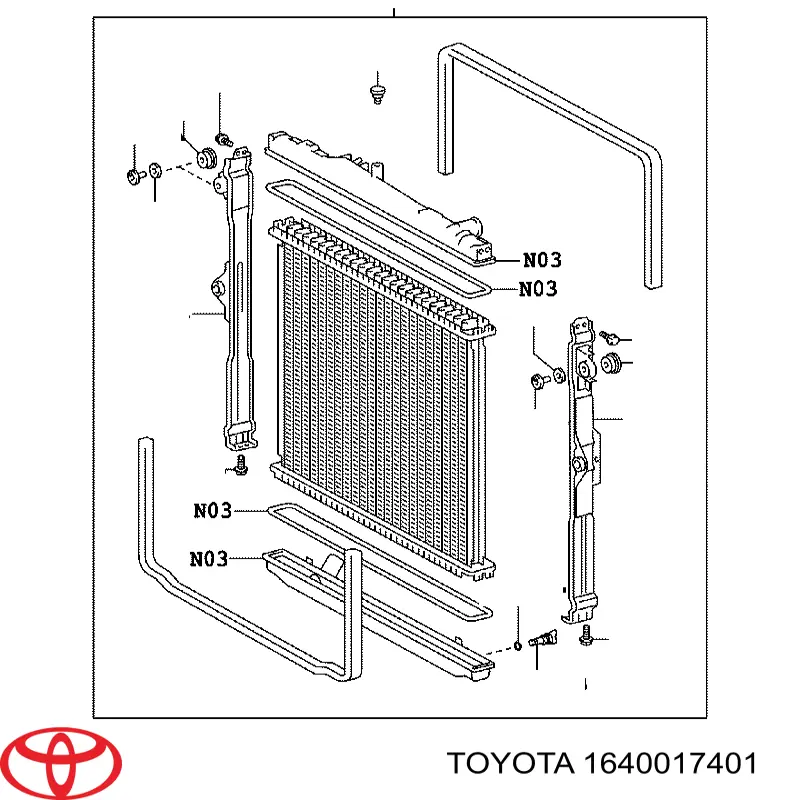 Купить 1640017401 Toyota Радиатор водяной