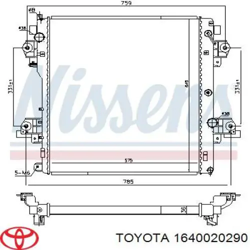 Радиатор 1640020290 Toyota