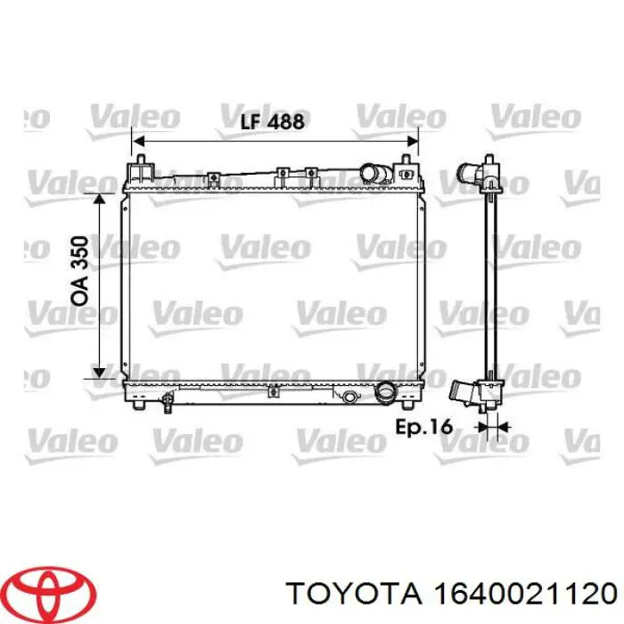 Радиатор охлаждения двигателя Toyota 1640021120 цена, от 55.84 USD