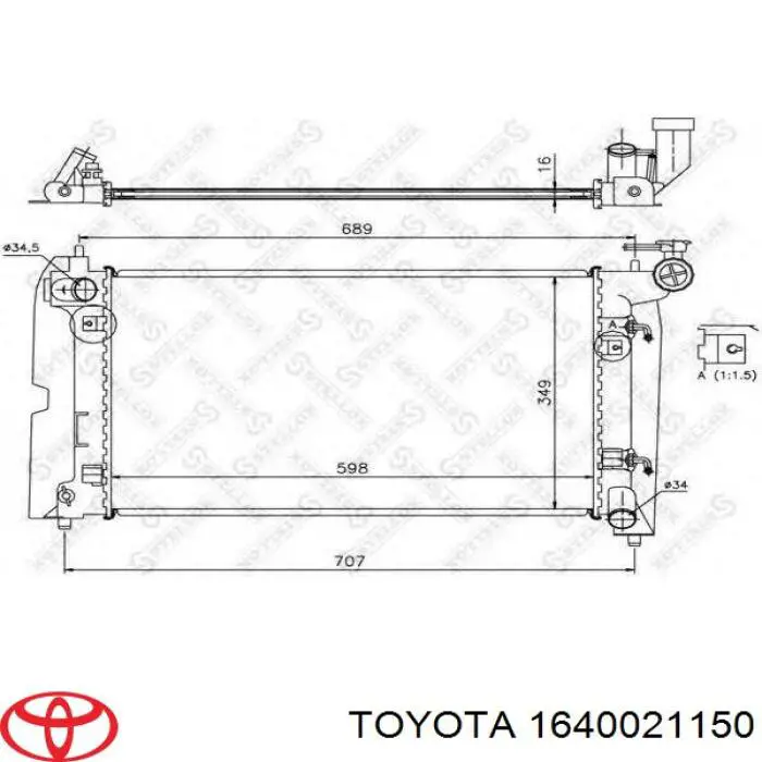 Радиатор 1640021150 Toyota
