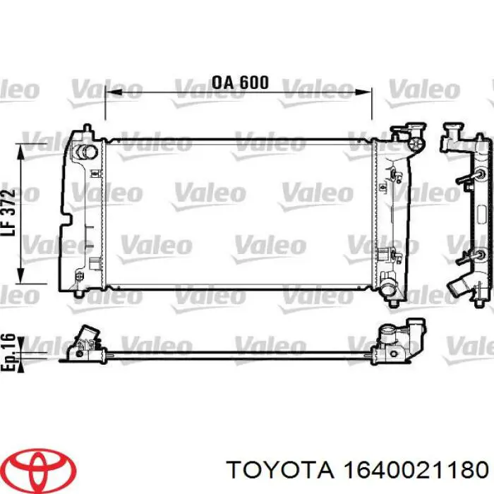 Радиатор 1640021180 Toyota