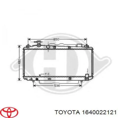 Радиатор 1640022121 Toyota