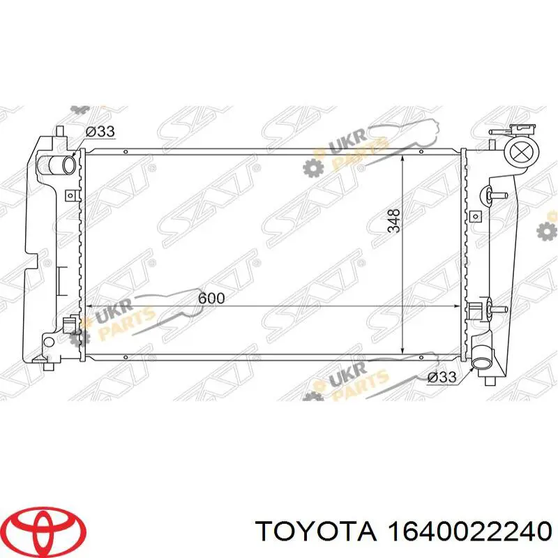 Радиатор 1640022240 Toyota