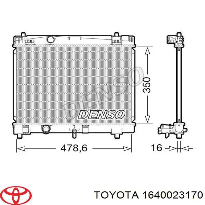 Радиатор 1640023170 Toyota