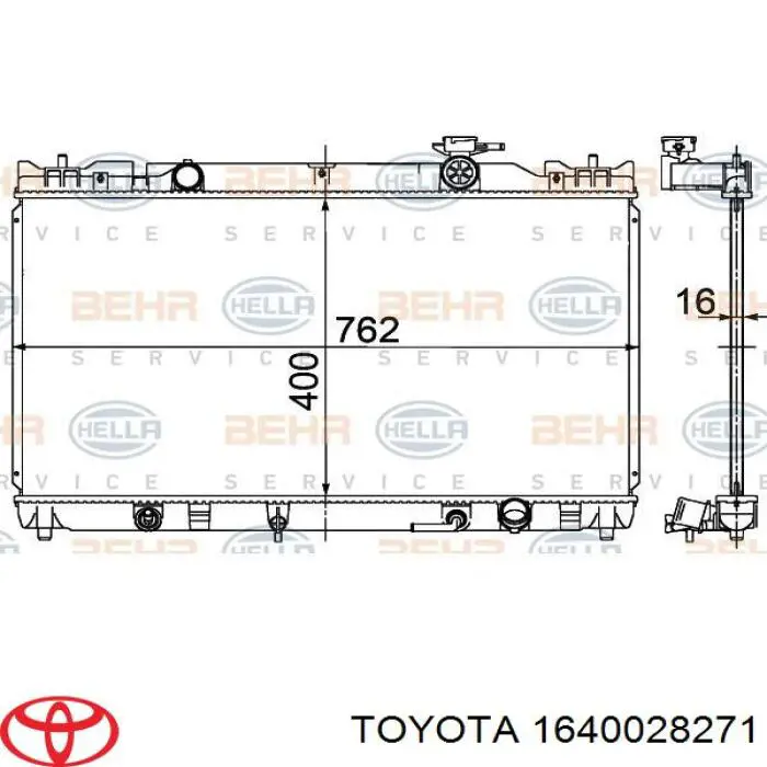 Радиатор охлаждения двигателя Toyota 1640028271 цена, от 75.28 USD