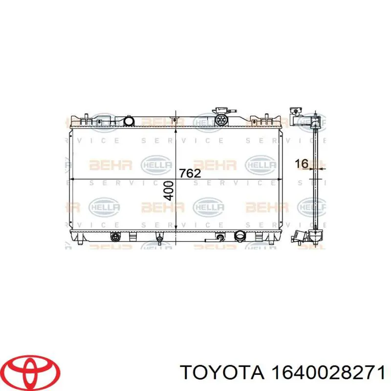 Купить 1640028271 Toyota Радиатор водяной