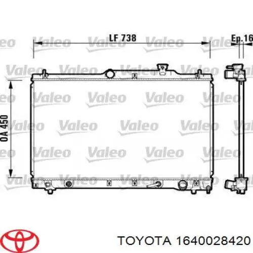 Радиатор охлаждения двигателя Toyota 1640028420 цена, от 76.02 USD