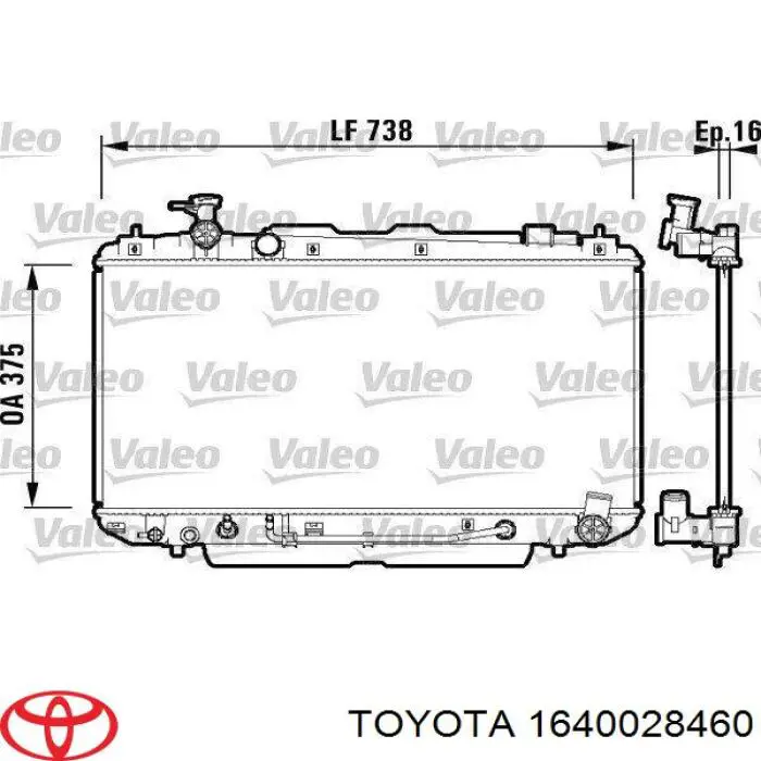 Радиатор 1640028460 Toyota