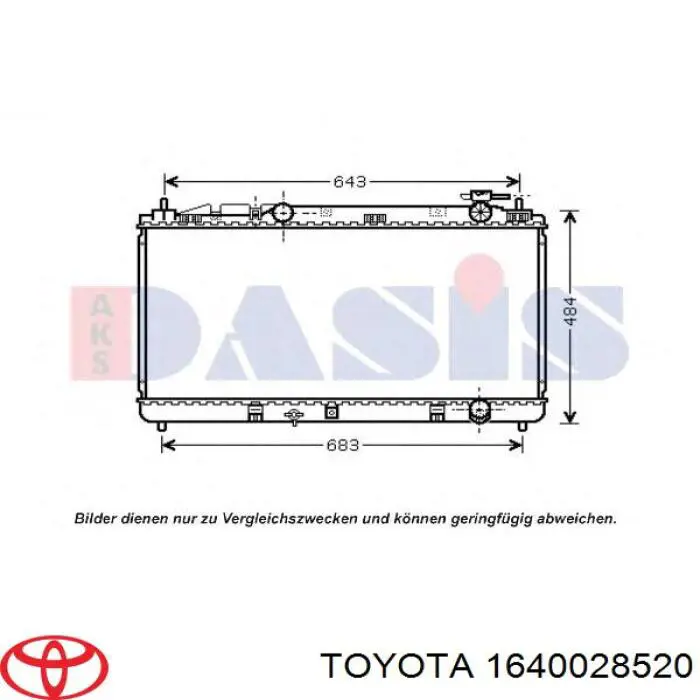 1640028520 Toyota radiador de esfriamento de motor