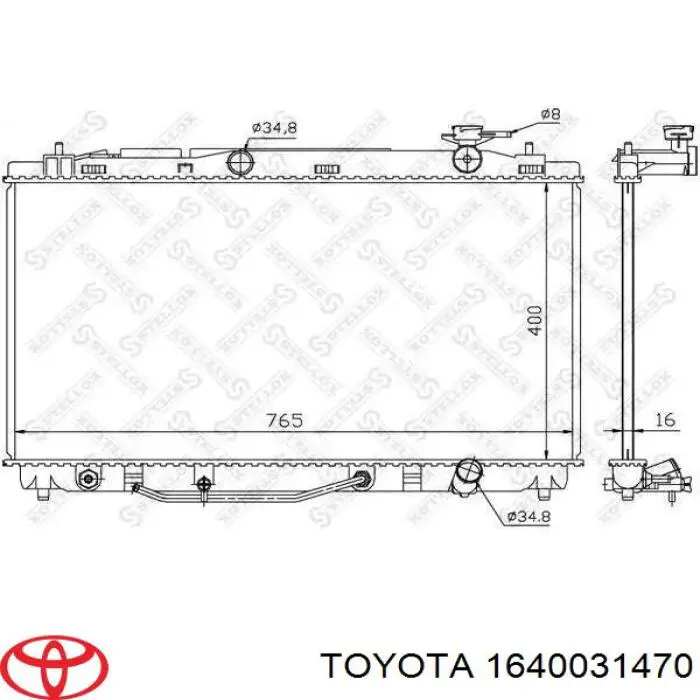 Радиатор 1640031470 Toyota