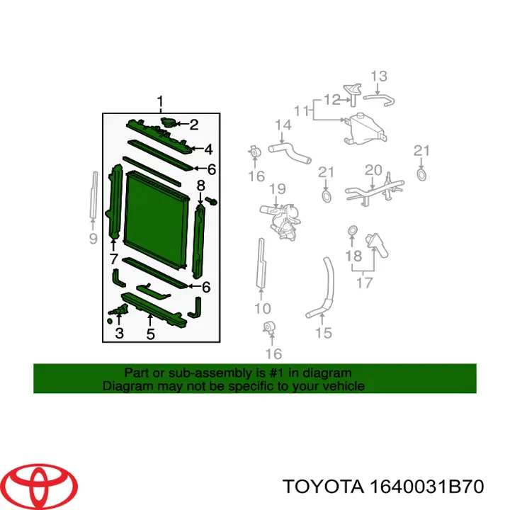 1640031B70 Toyota Радиатор основной
