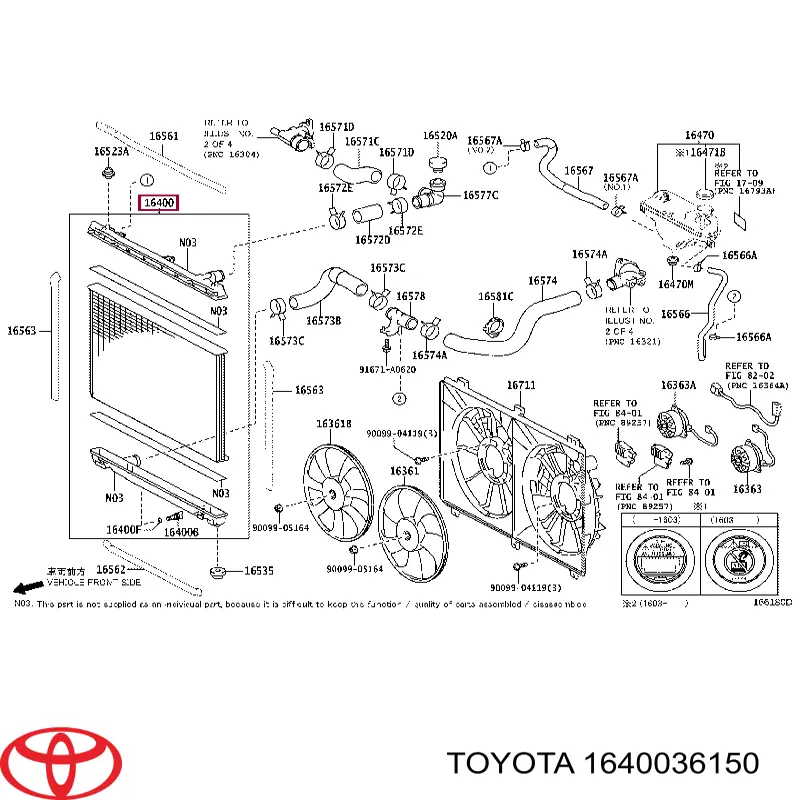 Радиатор 1640036150 Toyota