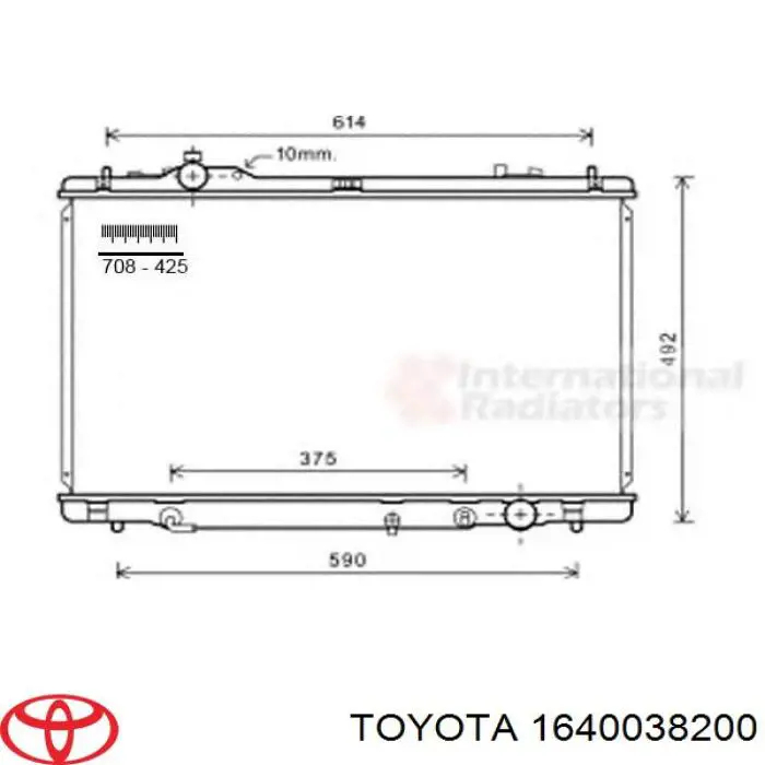 16400-38200 Toyota Радиатор охлаждения двигателя