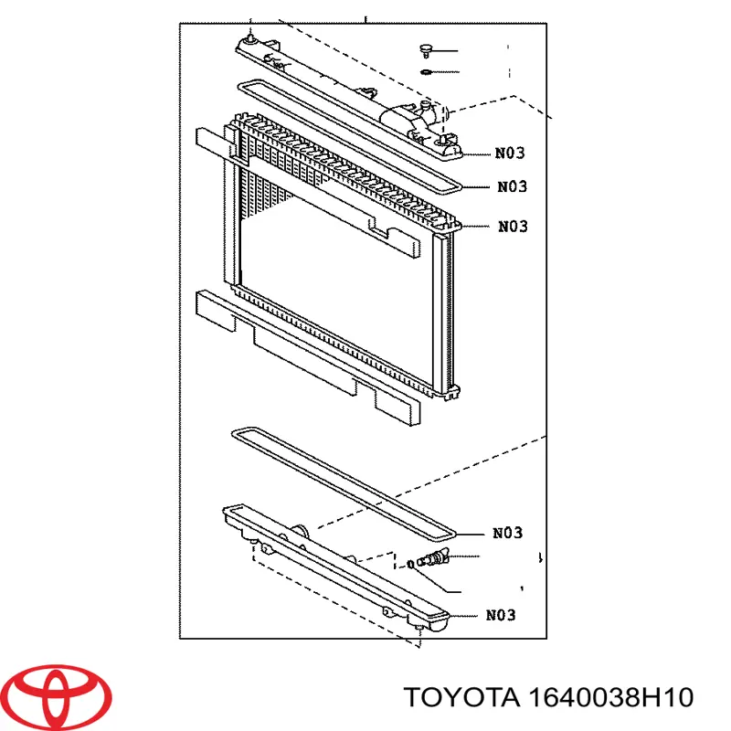 1640038H10 Toyota Радиатор основной
