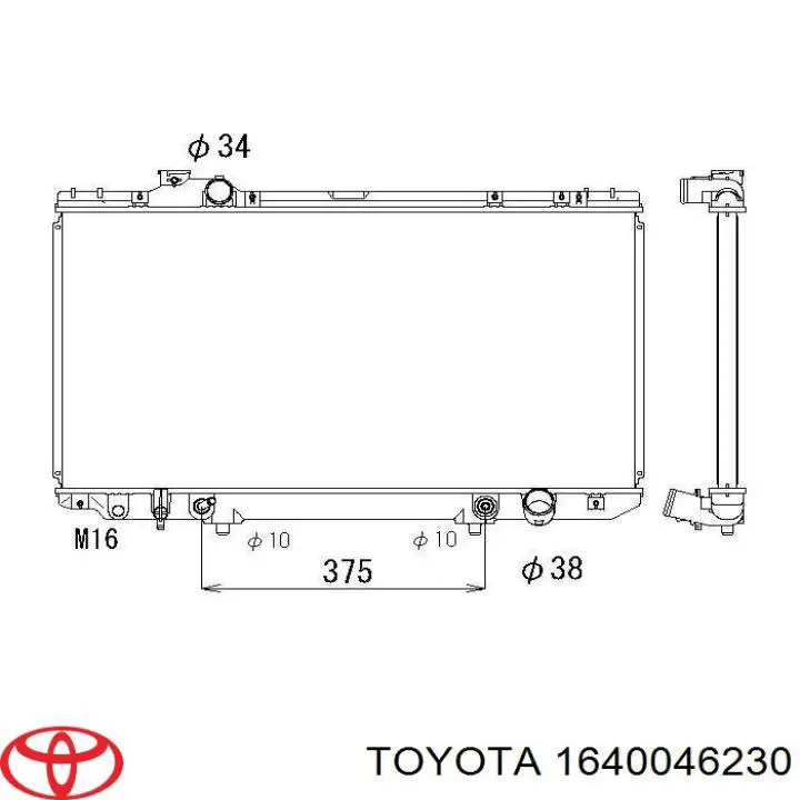 Радиатор 1640046230 Toyota