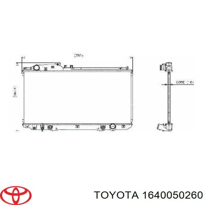 16400-50260 Toyota radiador de esfriamento de motor