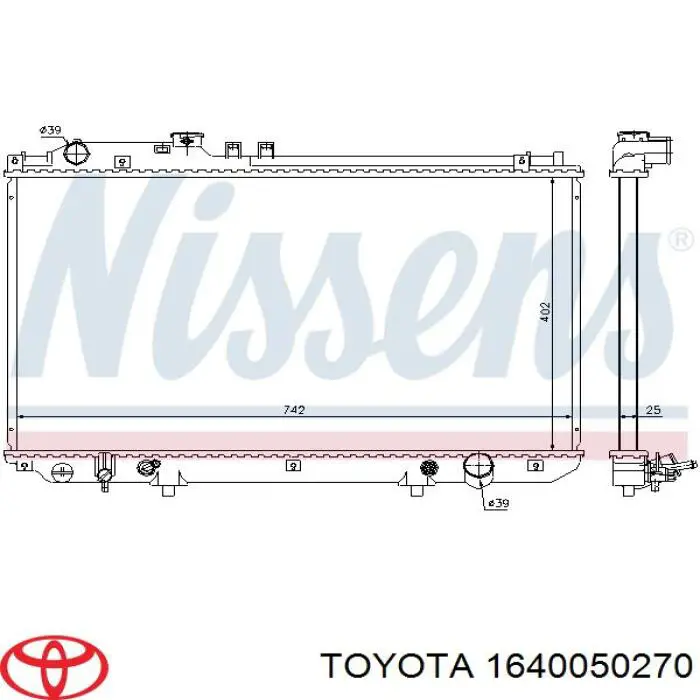 Купить 1640050270 Toyota Радиатор водяной