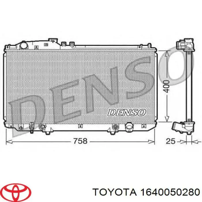 Купить 1640050280 Toyota Радиатор водяной