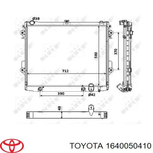 Радиатор 1640050410 Toyota