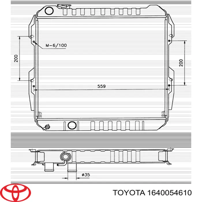 Радиатор охлаждения двигателя Toyota 1640054610 цена, от 117.87 USD