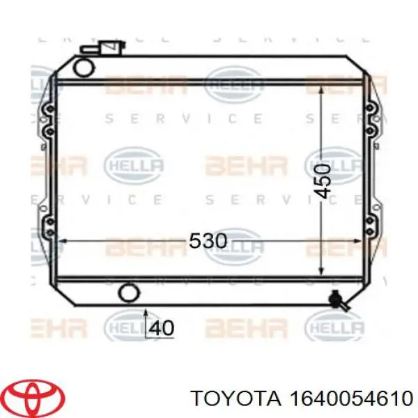 Купить 1640054610 Toyota Радиатор водяной