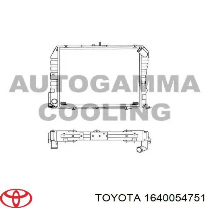 Радиатор 1640054751 Toyota