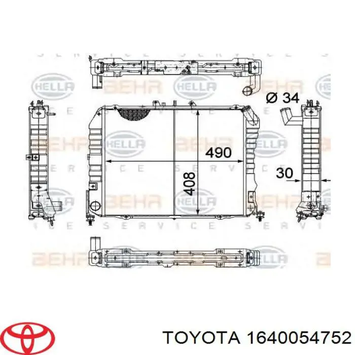 1640054752 Toyota Радиатор основной