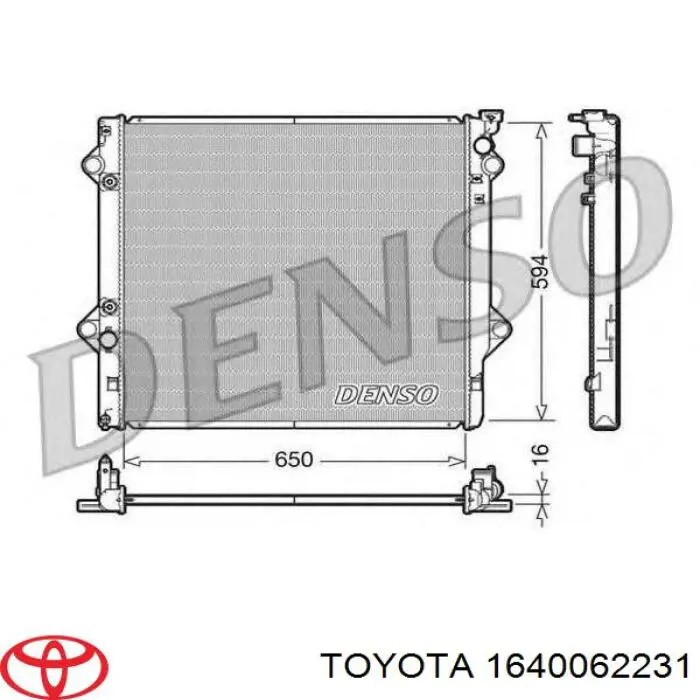 Купить 1640062231 Toyota Радиатор водяной