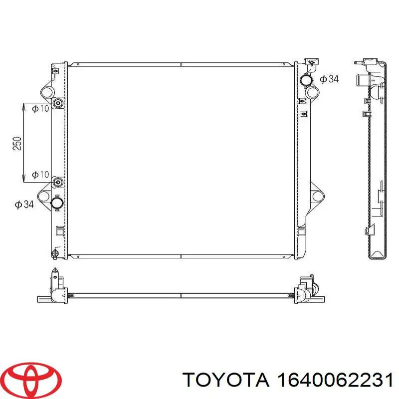 Радиатор 1640062231 Toyota