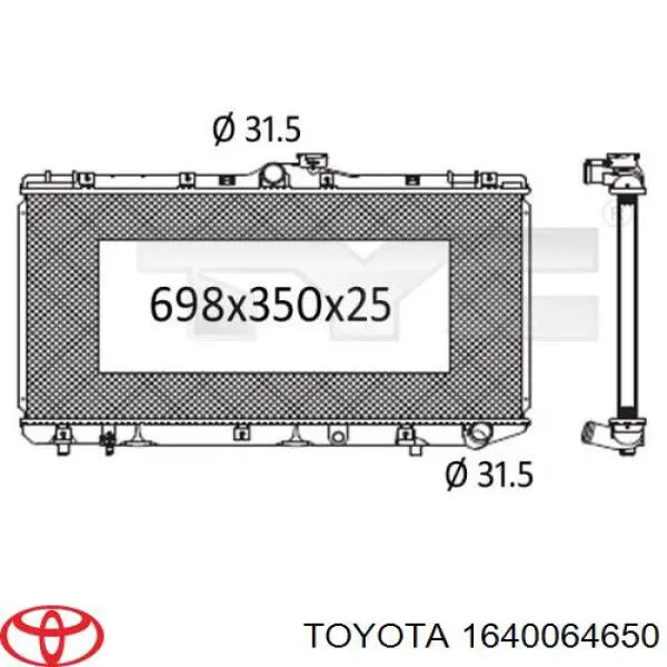 Радиатор 1640064650 Toyota