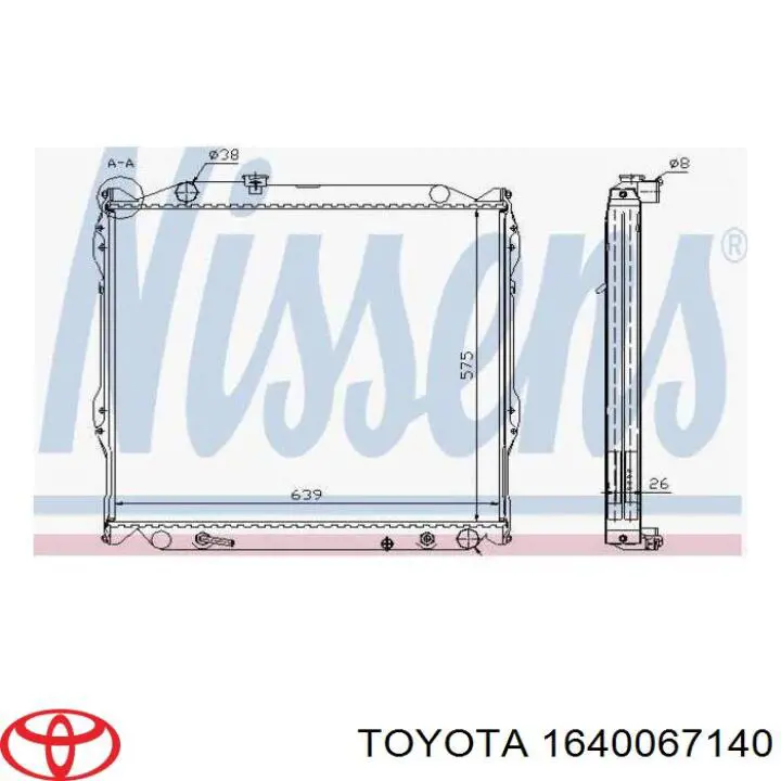 16400-67140 Toyota Радиатор охлаждения двигателя