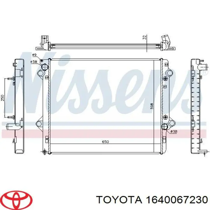 Радиатор 1640067230 Toyota