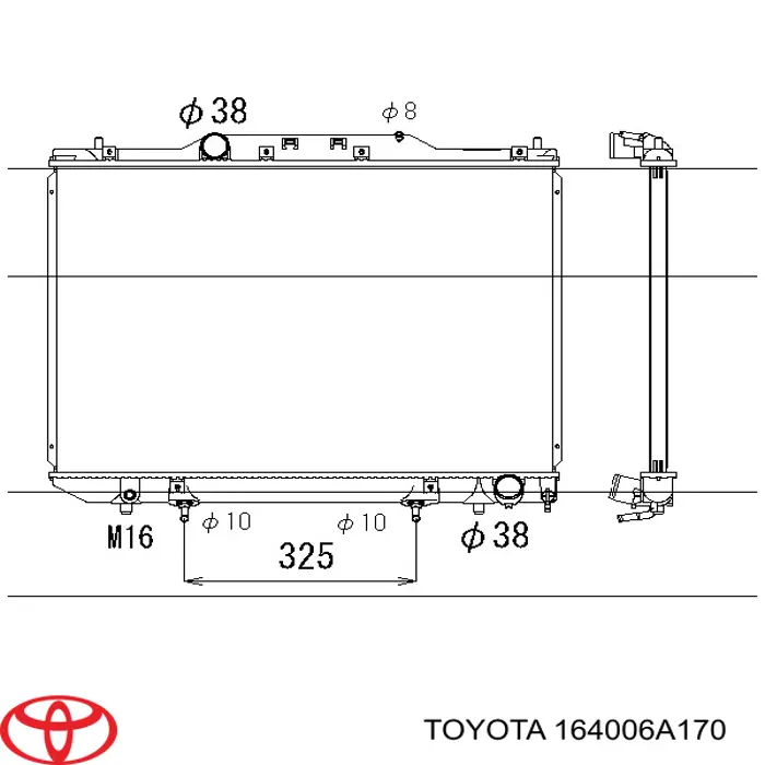 Радиатор охлаждения Toyota 164006A180