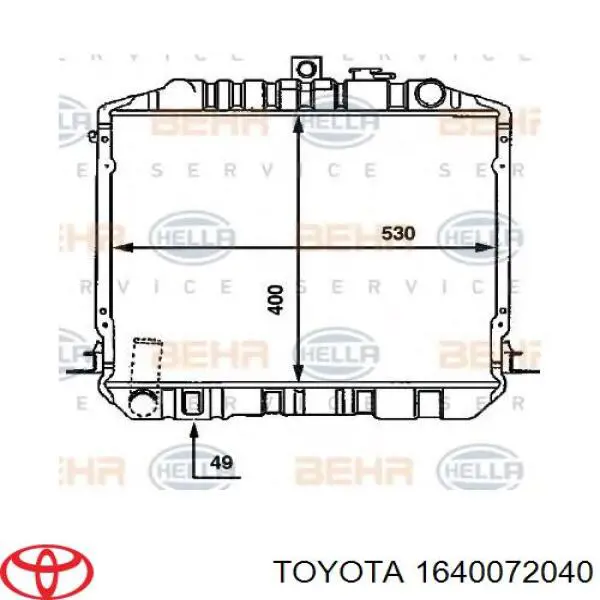 Радиатор охлаждения двигателя Toyota 1640072040 цена, от 655.84 USD