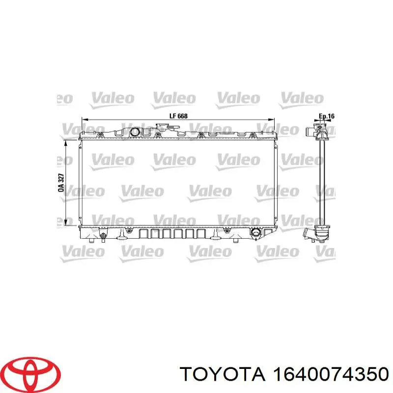 Купить 1640074350 Toyota Радиатор водяной