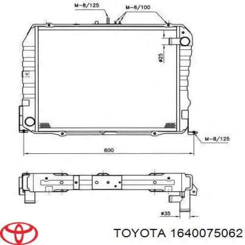 Радиатор 1640075062 Toyota