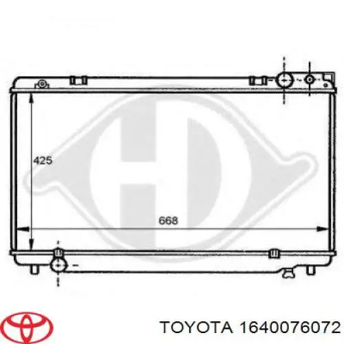 Радиатор 1640076072 Toyota