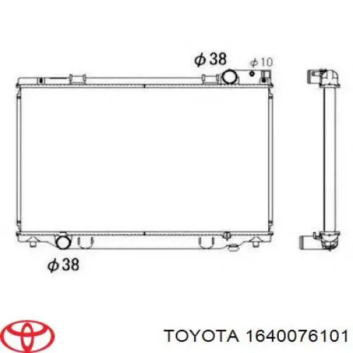 Радиатор 1640076101 Toyota