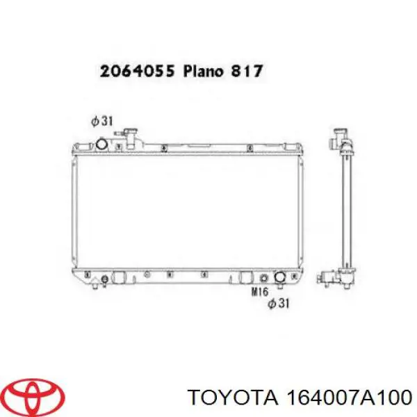 Радиатор 164007A100 Toyota