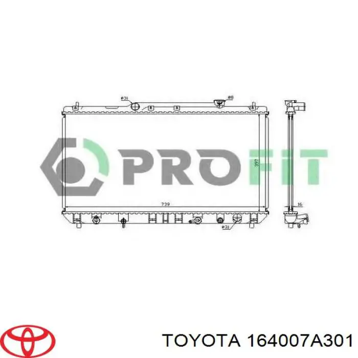 Радиатор 164007A301 Toyota