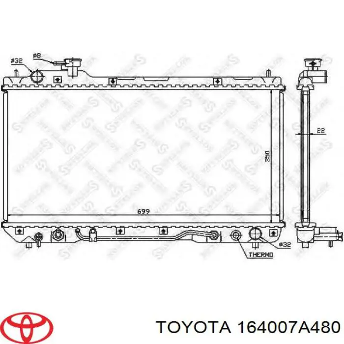 Радиатор охлаждения двигателя TYC 613TYA086 цена, от 93.05 USD