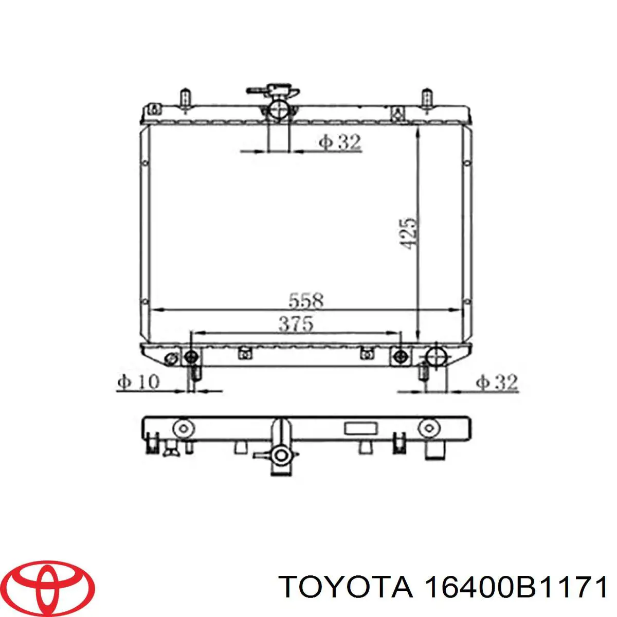 Радиатор 16400B1171 Toyota